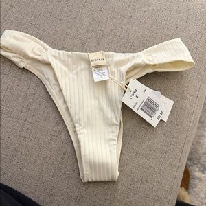 L*Space Ribbed Cream Bikini Bottom